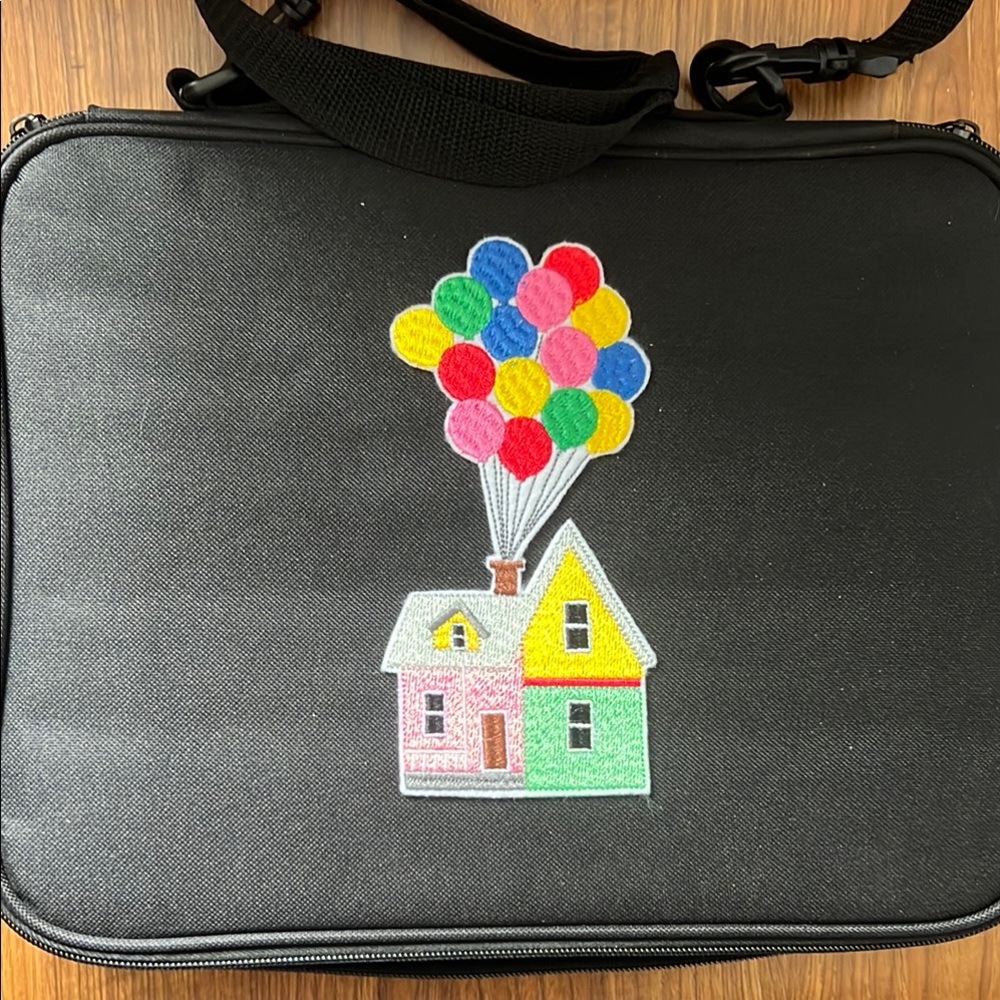 Embroidery Large Pin Trading Bag.  Up Carls House Balloon Design.  New